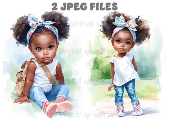 Download African American Girls Clipart Set 7 - Merica Collection