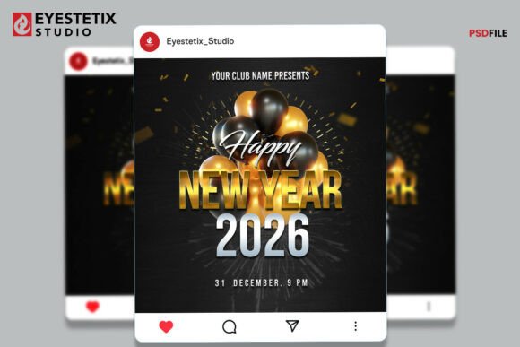 Download New Year Party Flyer 2026 - New year Collection