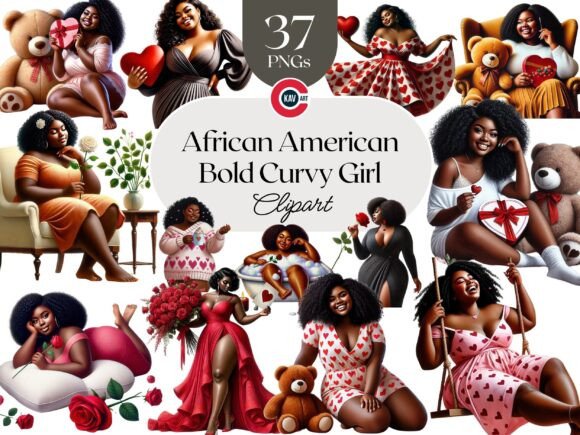 Download African American Curvy Girl Clipart - Merica Collection