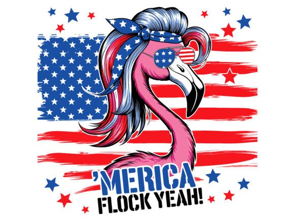 Download Merica Flock Yeah Patriotic Flamingo USA - Merica Collection