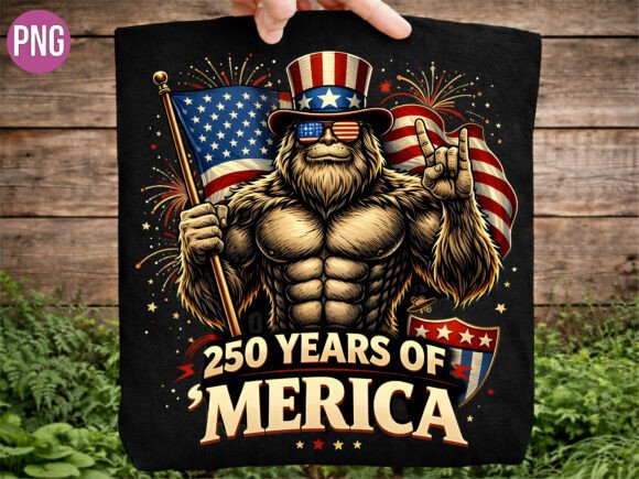 Download Funny Bigfoot 250 Years Merica USA PNG - Merica Collection