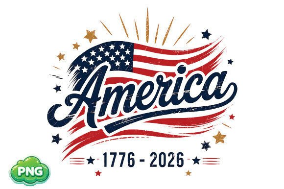 Download America 1776 2026 PNG Patriotic PNG - Merica Collection