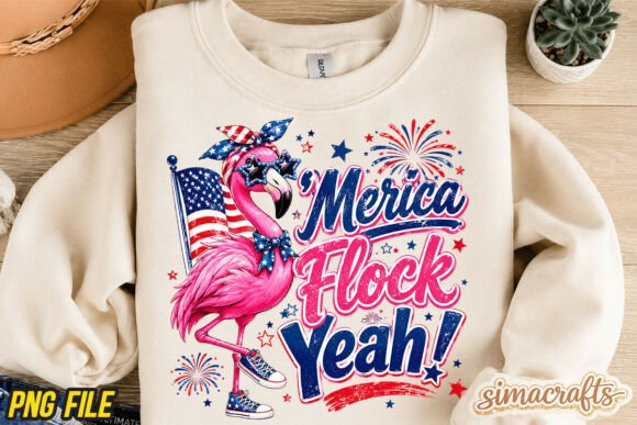 Download Merica Flock Yeah Patriotic Flamingo USA - Merica Collection